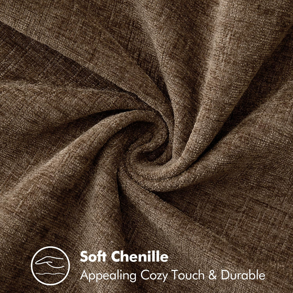 Decorative Euro Sham Pillow Covers 24x24 Inch Brown 2 Pack