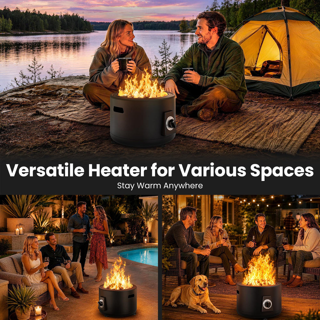 Portable Propane Fire Pit, Outdoor Smokeless Gas Fire Pit, Patio Fire Pit Easy Setup and Storage for
