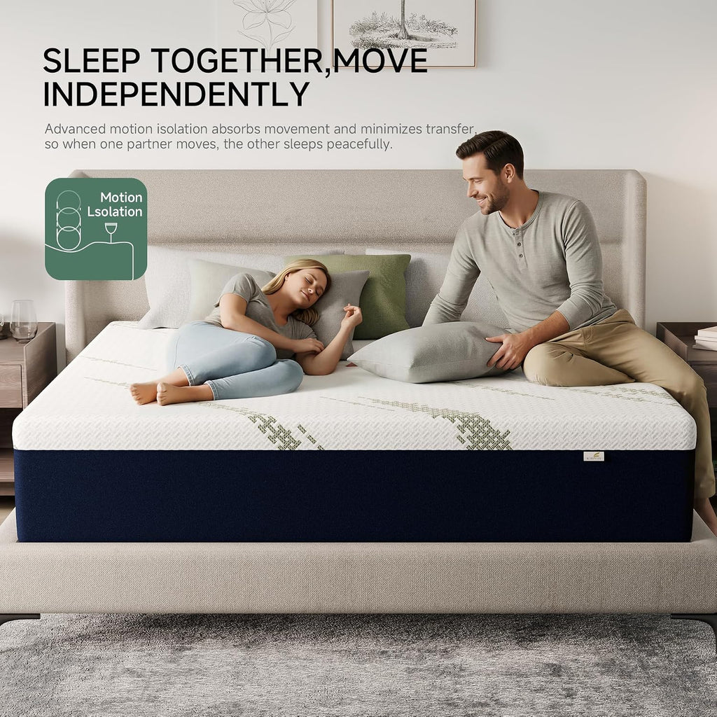 Queen Mattress 12-Inch for Cooler Sleep - Cooling Gel Memory Foam with Pressure Relief & Medium Firm Support, Cozy