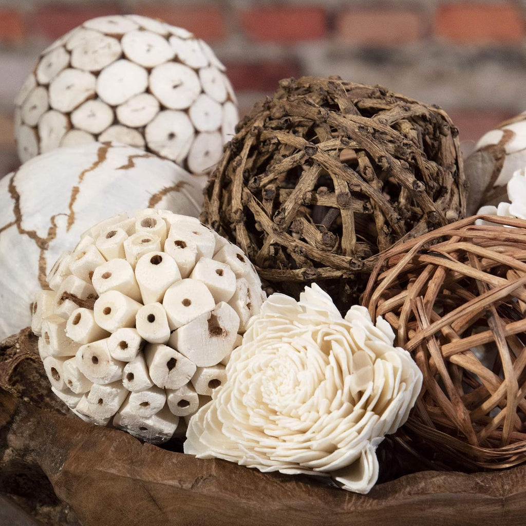 Natural Tones Vase & Bowl Filler Decorative Balls (Natural Orbs)