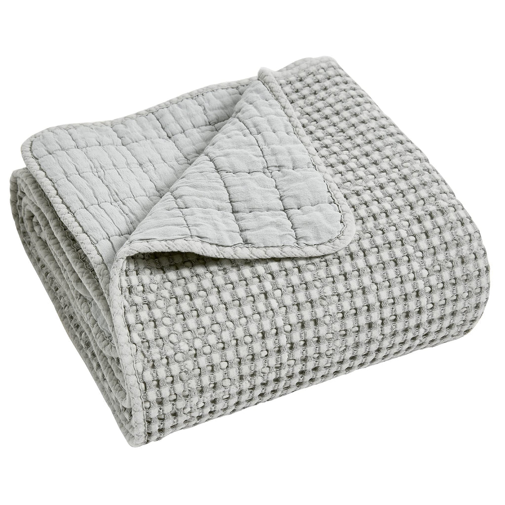 Mills Waffle - Throw - Grey Cotton Waffle - Throw Size 50 x 60in.
