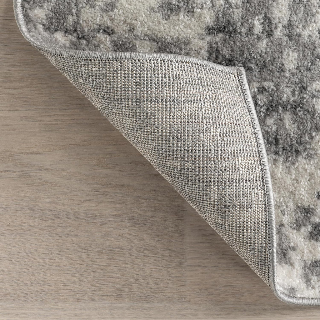 Deedra Grey Abstract Power Loomed Area Rug, Oval 7' x 9'
