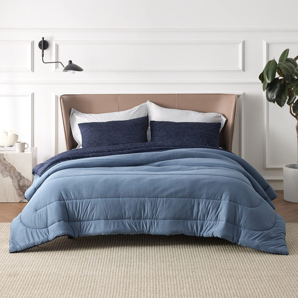 Comforter Set, All-Season & Cooling Bedding, Navy Blue
