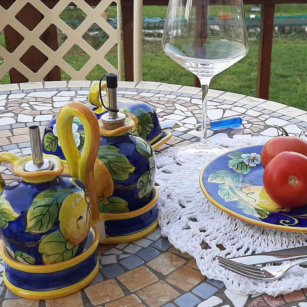 Italian Ceramic dinnerware set - Hand Painted kitchen Dishes sets for 4 - Made in ITALY Tuscany - Italian Pottery