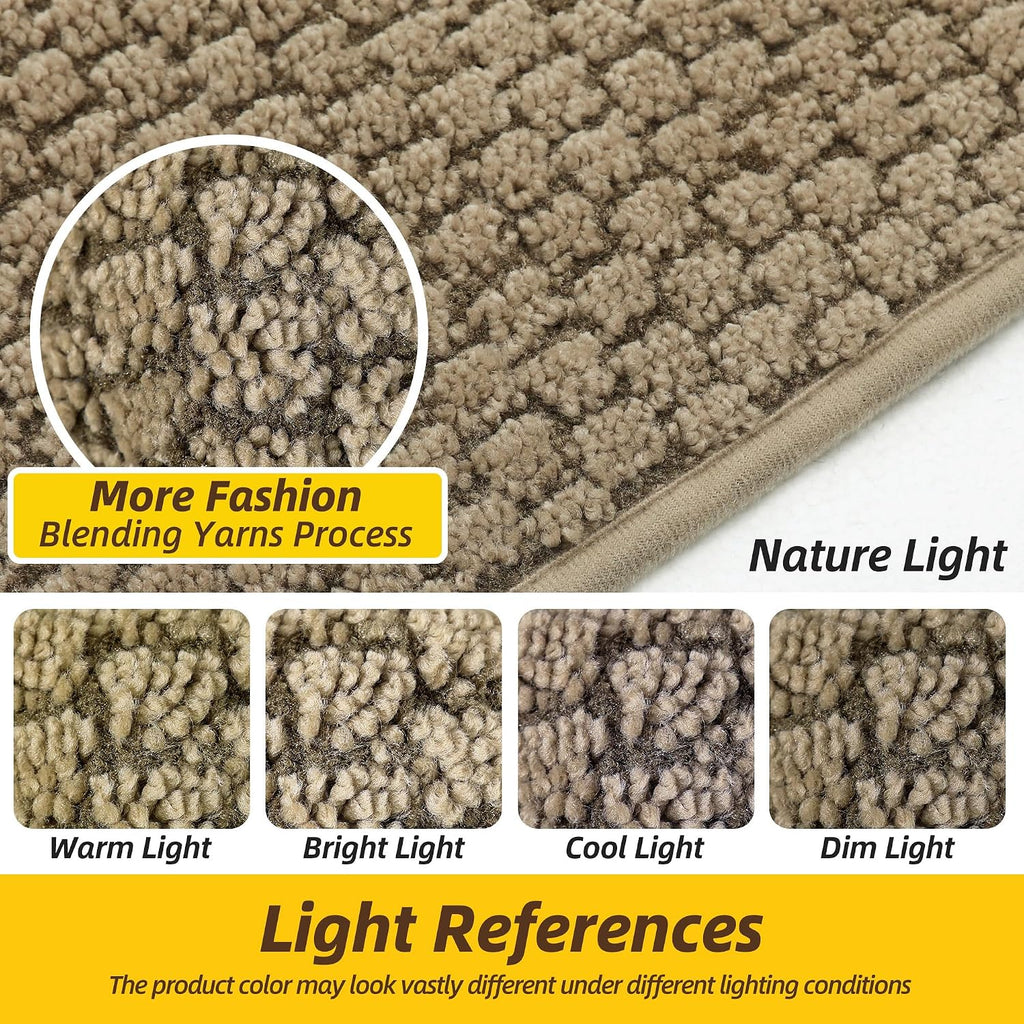 Door Mat for Entrance, TPR Non-Slip Backing, 24" x 36", Beige | Washable Low Profile Doormat for Front Door & Back