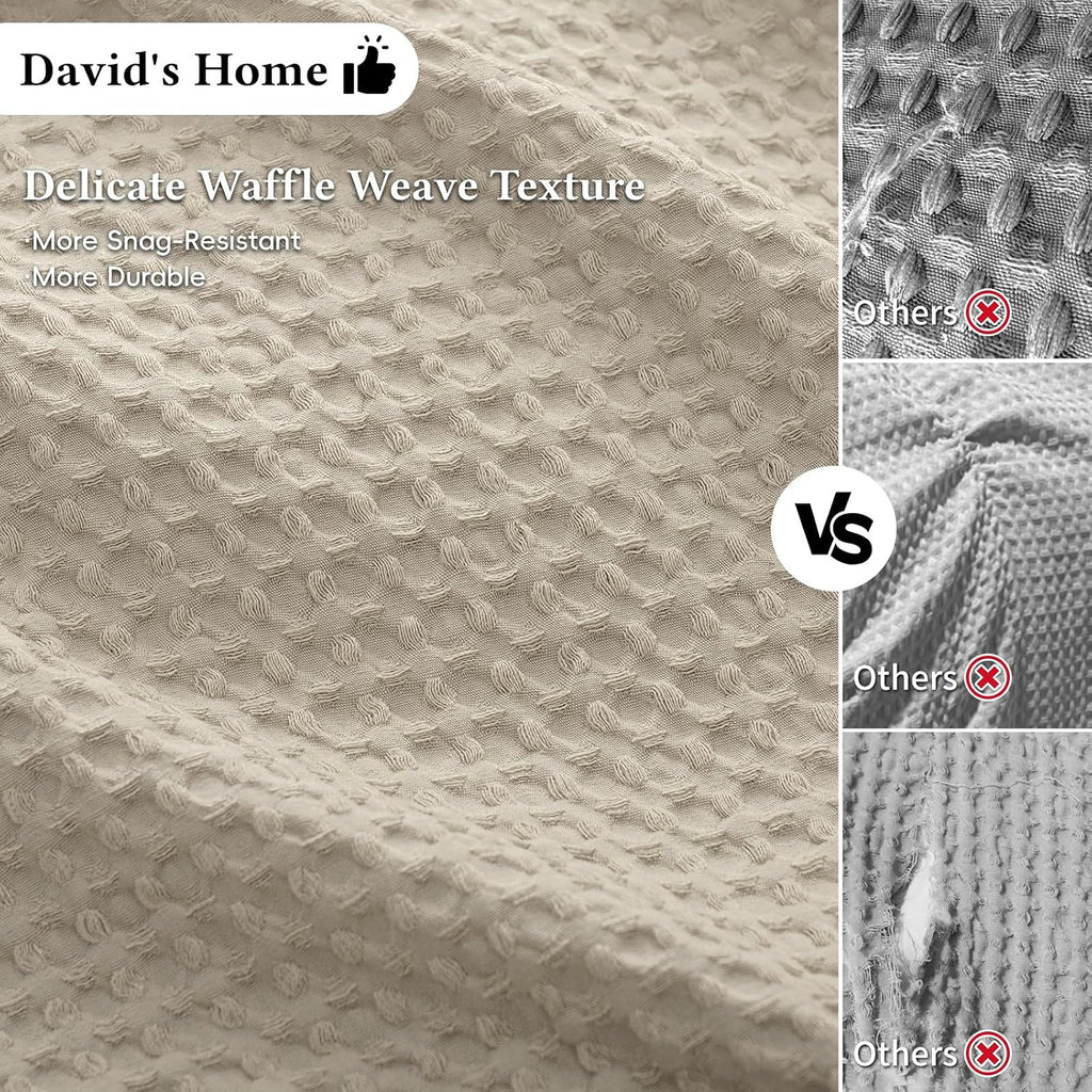 Waffle Weave Duvet Cover Set Queen,Soft Breathable 3pcs Comforter Cover Set with 2 Pillowcases,Textured Home Decor