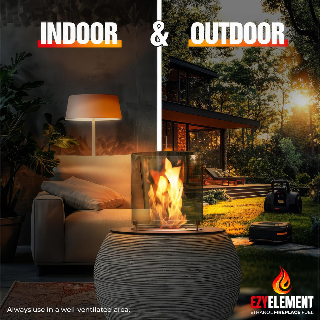 Premium Bioethanol Fireplace Fuel 3x1 Liter - Cleaner-Burning Bioethanol Fuel for Tabletop Fireplaces & Fire Pits