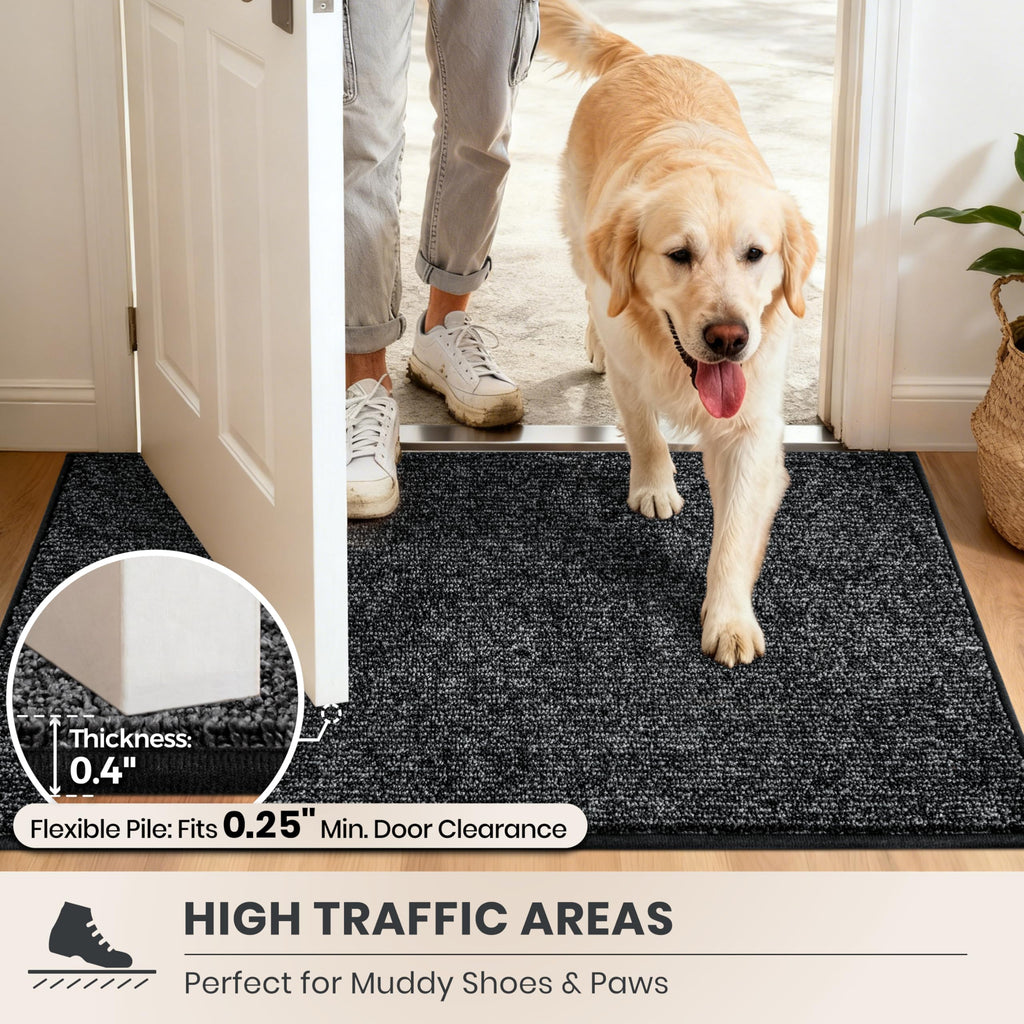 Hallway Runner Rug, 24" x 59", Heathered Charcoal