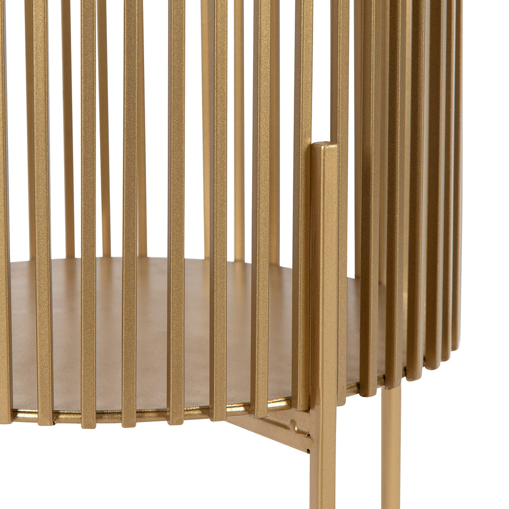 Paynter Modern 2-Piece Metal Floor Planter Set with Foldable Stand, Gold