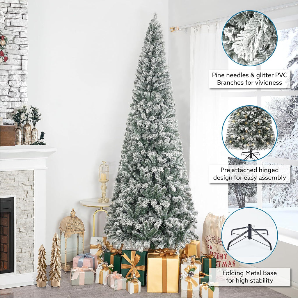 Salzburg Frosted Prelit Slim Artificial Christmas Tree
