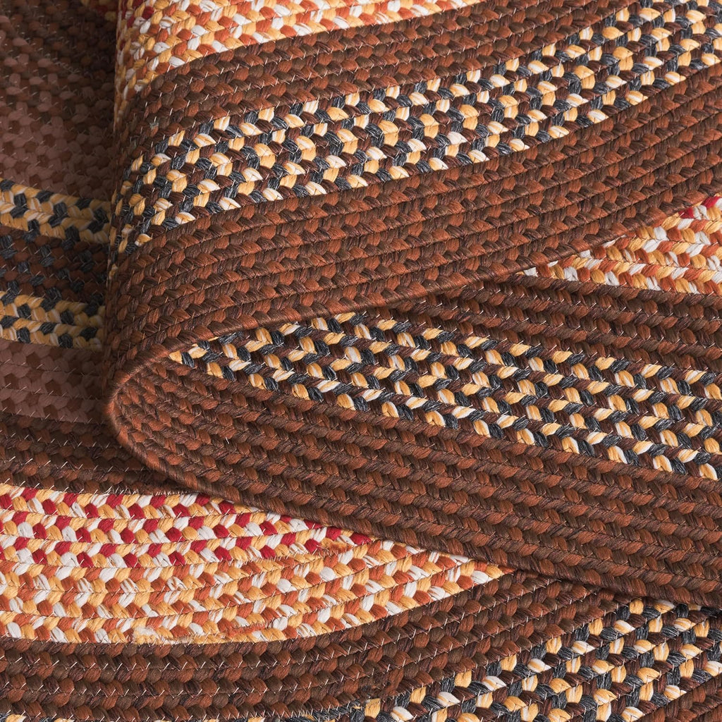 Braided Indoor/Outdoor Oval Rug, Brown & Light Brown BRD313T