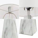 20.5" White Marble Finish Modern Resin Table Lamp Living Room