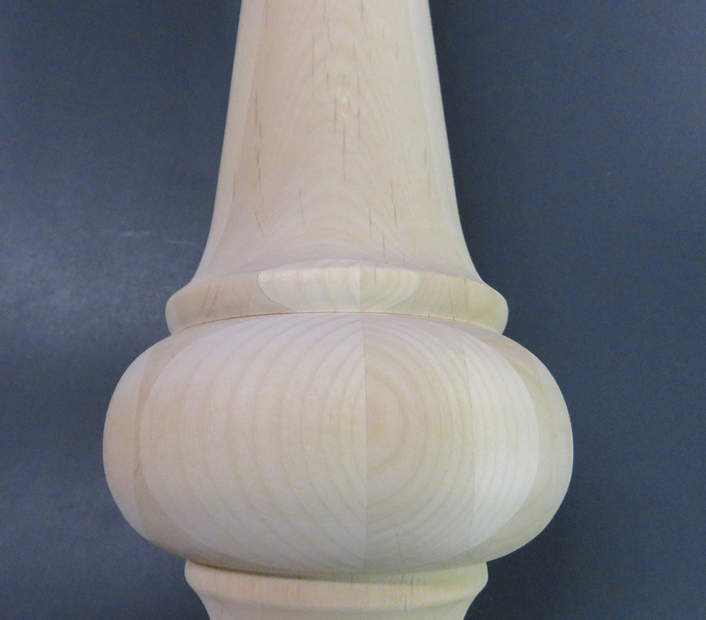 Aspen Wood Finial 19 1/4" High x 5" Wide x 3 7/8" Base