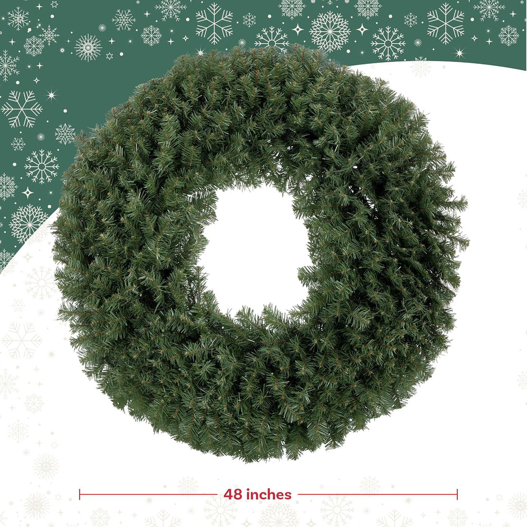 Indoor/Outdoor Prelit Large Christmas Wreath, Green, 48"