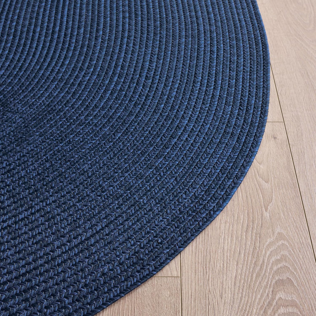 Braided Indoor/Outdoor Washable Oval Rug 4x6, Navy BRD315N
