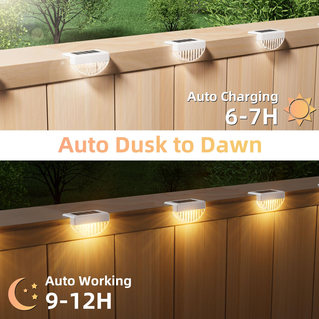 12 Pack Solar Deck Lights Outdoor, Warm White LED Solar Step Lights for Outside, Waterproof Fence Light, Deck