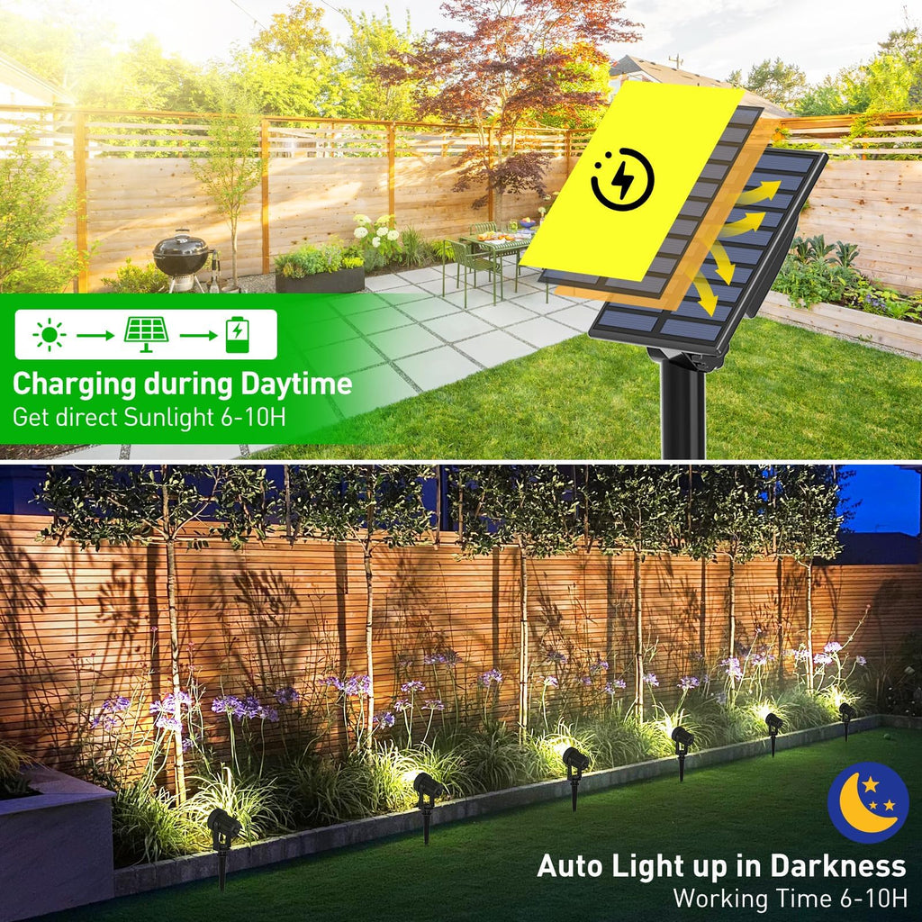 Solar Landscape Spotlights 2-in-1 White 6000K Outdoor Garden Flag