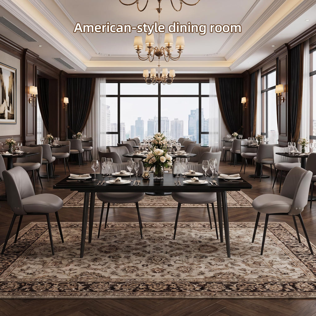 62.9"-94.4" Extendable Dining Table with Sintered Stone Tabletop