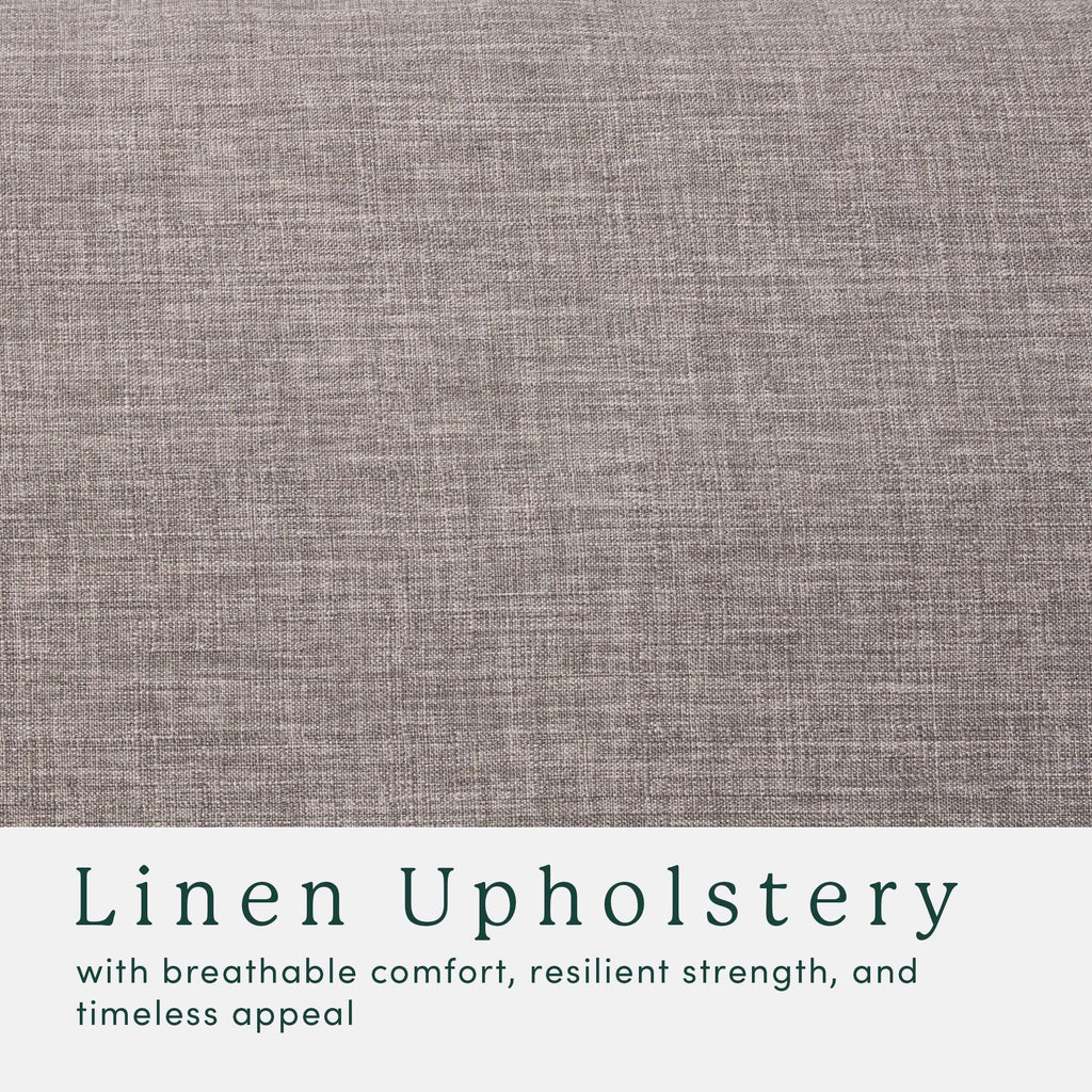 Nash Modern Farmhouse Large Oversized Linen Ottoman, Dark Grey