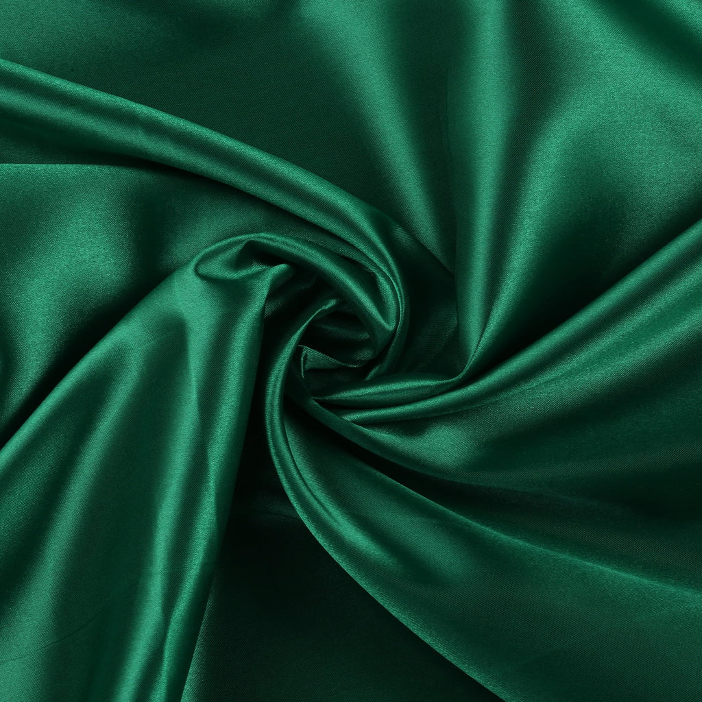 5 Yard Satin Fabric, 44" Wide, Charmeuse Sateen Cloth - Emerald Green