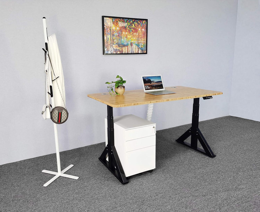 VJ205 Electric Height Adjustable Sitting Standing Desk Frame Sit Stand - Dual Motors 3 Stages Motorized Desk Base
