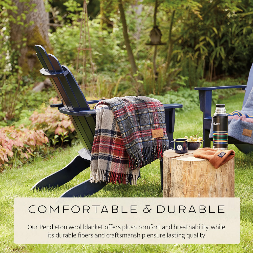 Motor Robe, Wool Camping Blanket with Leather Carrier