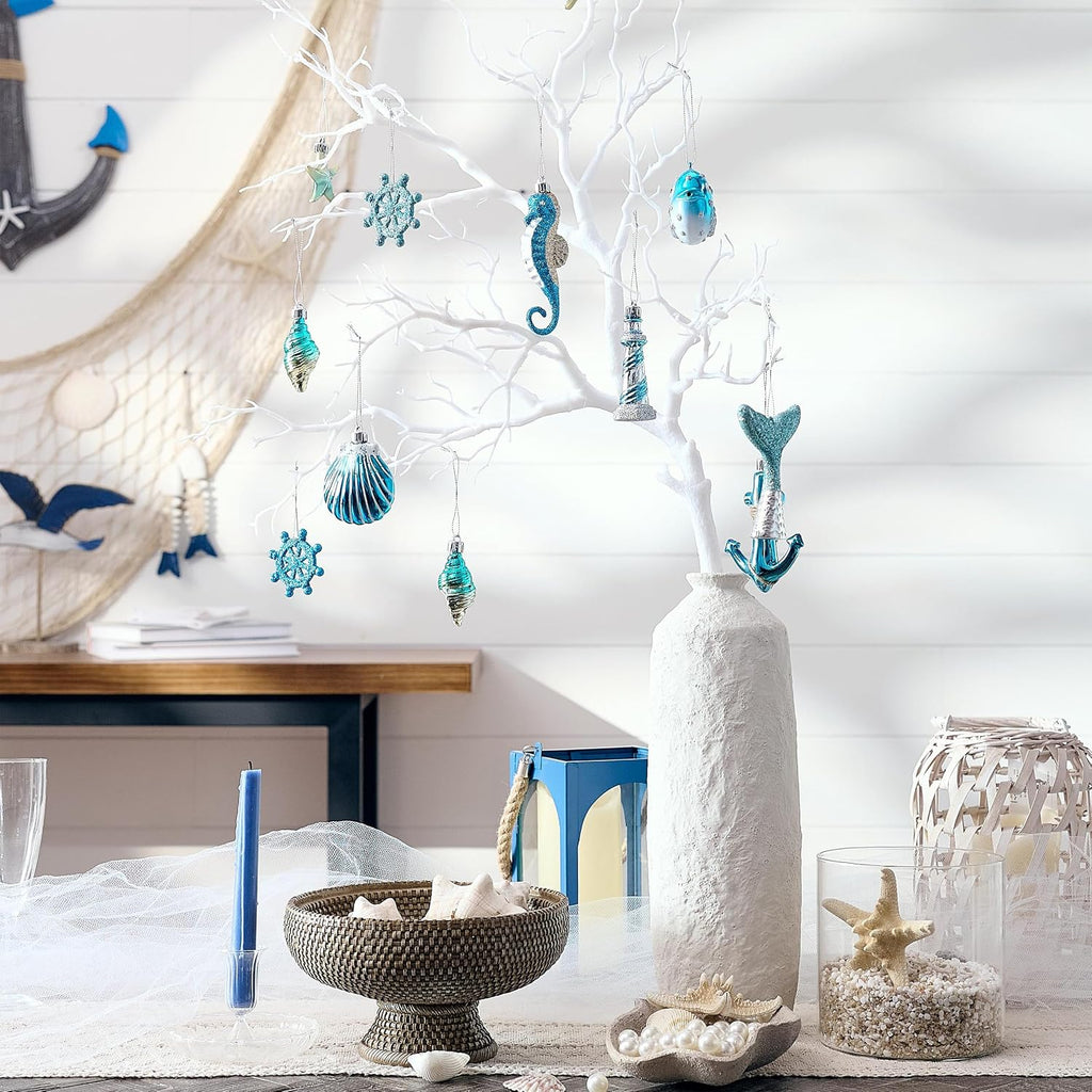 Summer Tree Ornaments Christmas in July Decorations - Set of 12