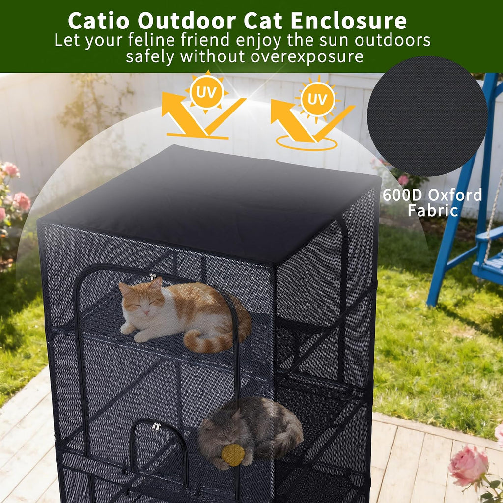 Catio Outdoor Cat Enclosure Window Access 61.4" H Large Cat Cage