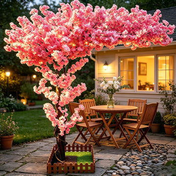 6FT Artificial Pink Cherry Blossom Tree, Faux Sakura Indoor Decor