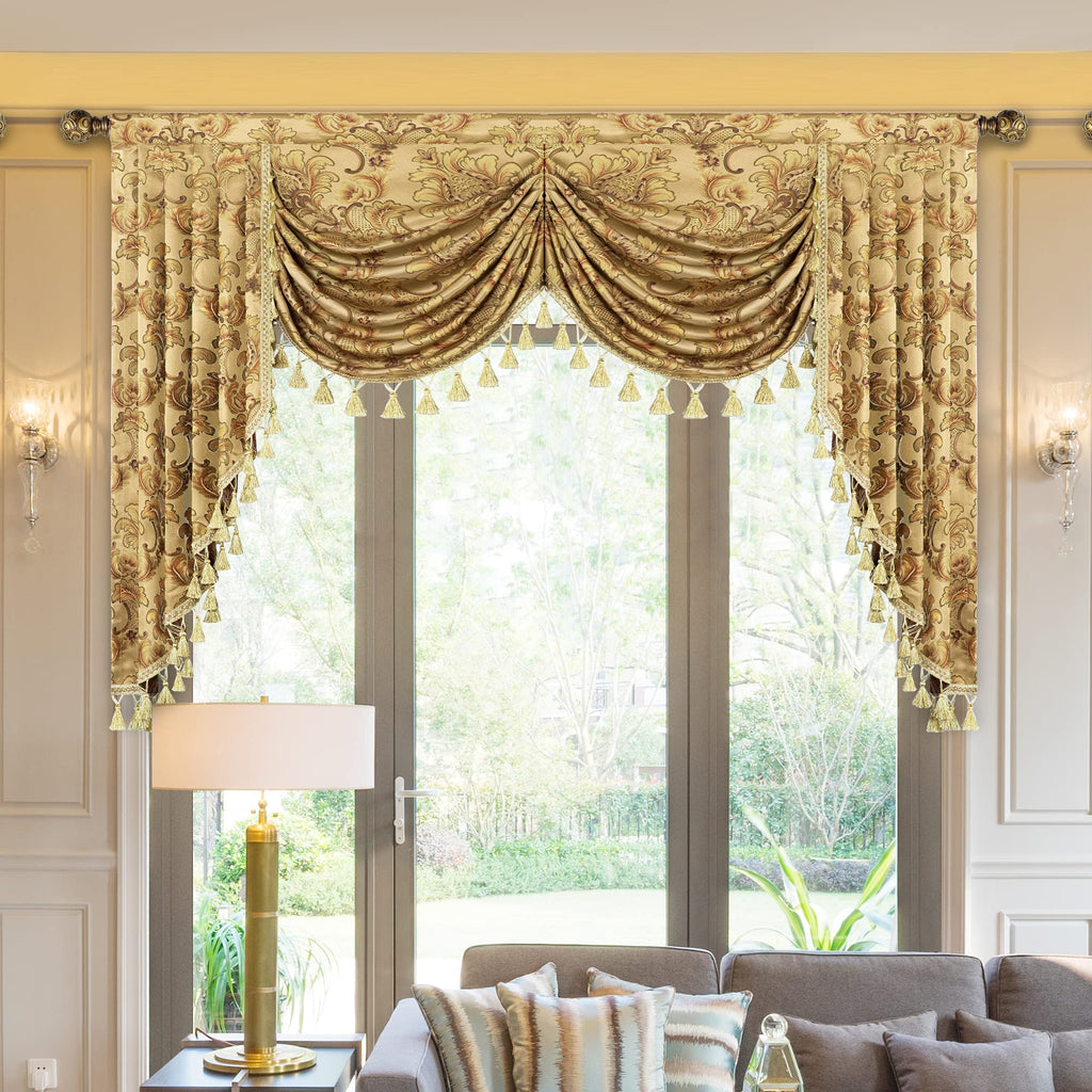 Elegant Waterfall Valances Windows, W59 Inch