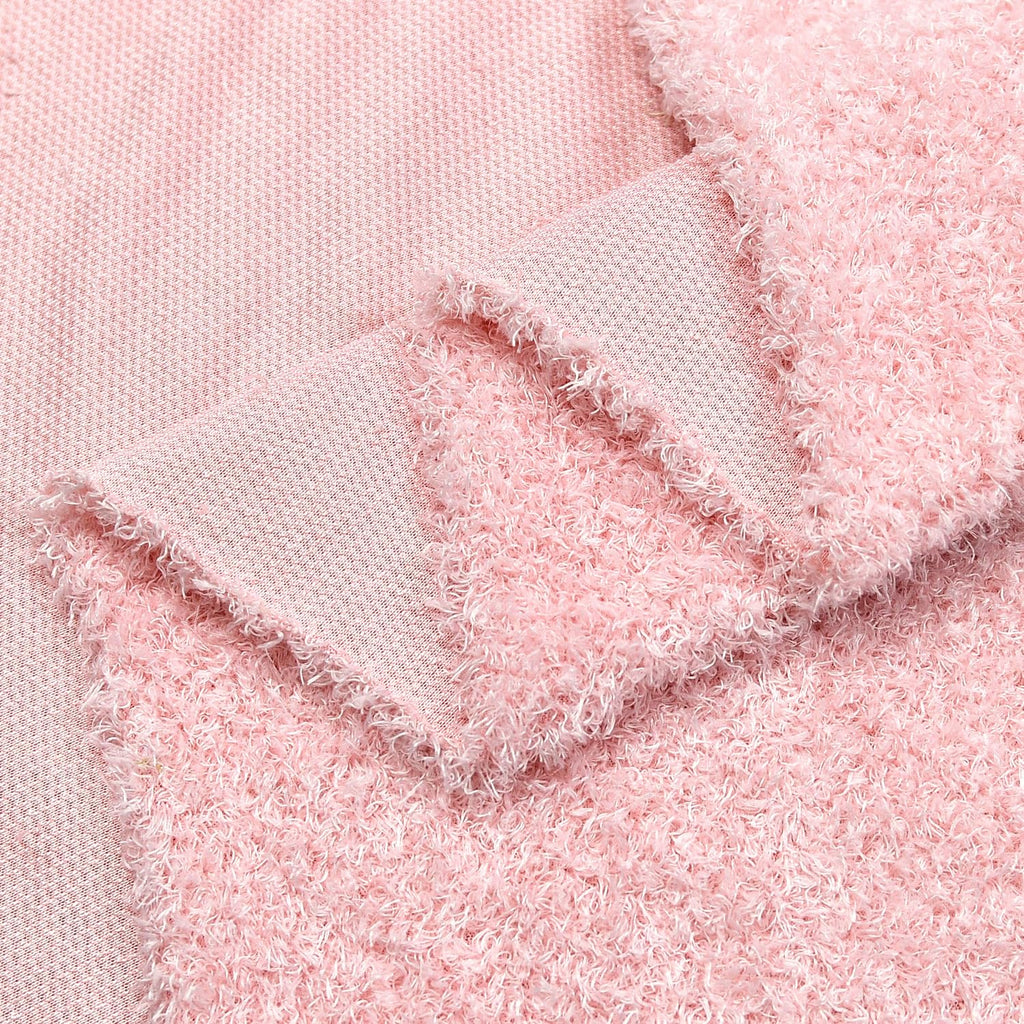 Light Pink Curly Teddy Fleece Faux Fur Fabric 36" x 59"