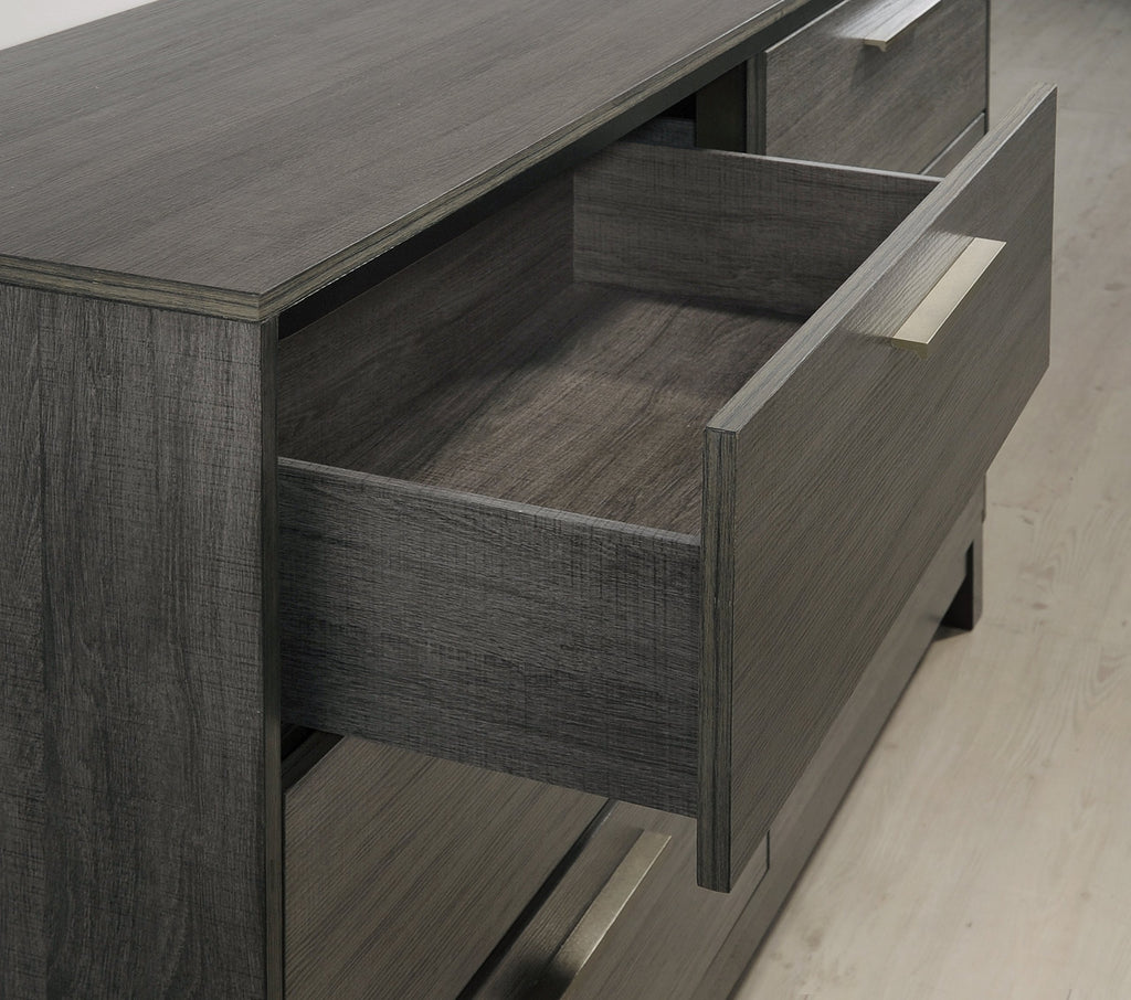 Ioana 187 Antique Grey Finish Wood Dresser and Mirror, Dresser