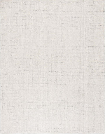 Abstract X-Large Area Rug - 11' x 15', Ivory & Light Grey, Handmade Wool