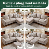 80" Convertible Sectional Sofa, Small L Shaped 3 Seat Couch with Reversible Storage Chaise