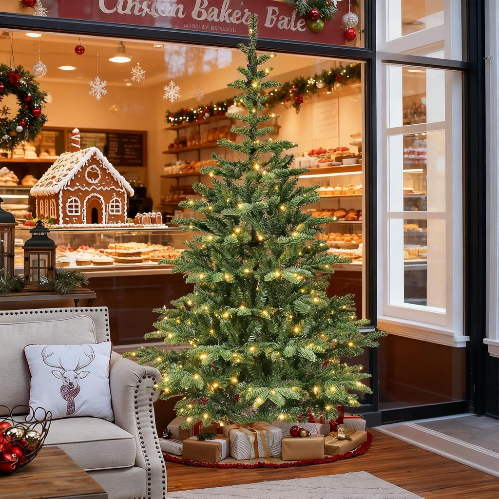 Prelit Artificial Christmas Tree, Premium Douglas Fir Christmas Tree with 1307 Branch Tips & 500 Warm White