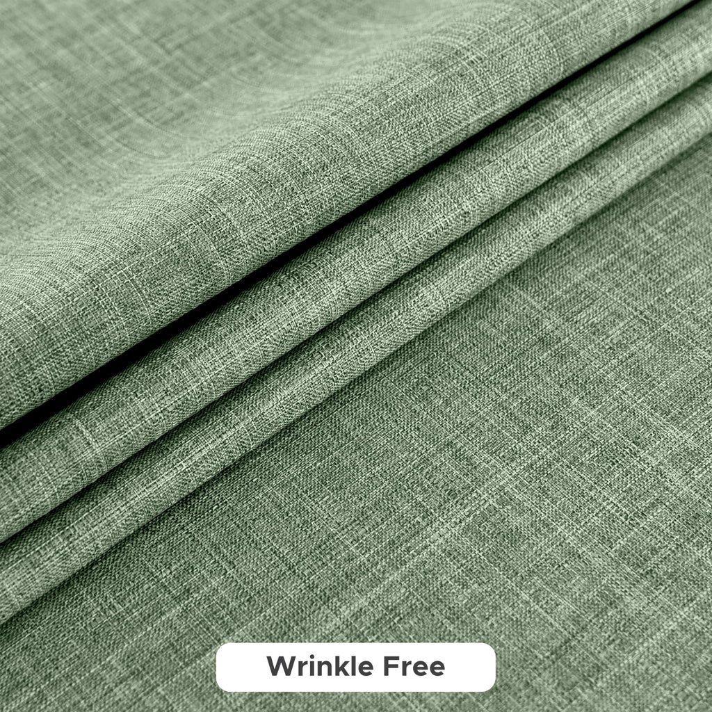 2 Pack Faux Linen Rectangle Tablecloths, 60 x 102 Inch, Sage Green