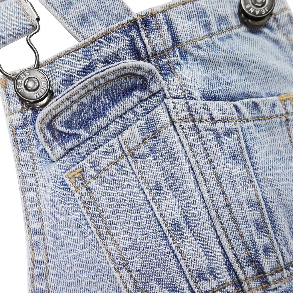 Girls Slim-fit Denim Shorts,Adjustable Straps Summer Jeans Shortalls