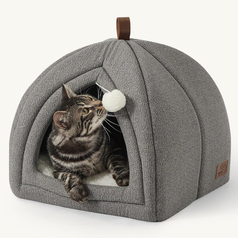 Cat Beds for Indoor Cats - 2 in 1 Cat Cave House Tent for Kittens and Small Pets with Removable Washable Cushioned