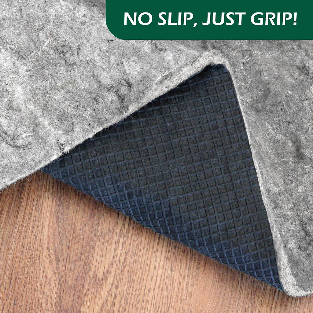 Extreme Non-Slip Rug Pad, 9x12, 0.38 inch, Extra Thick Felt Cushion with Real Rubber Tread, Made in the USA