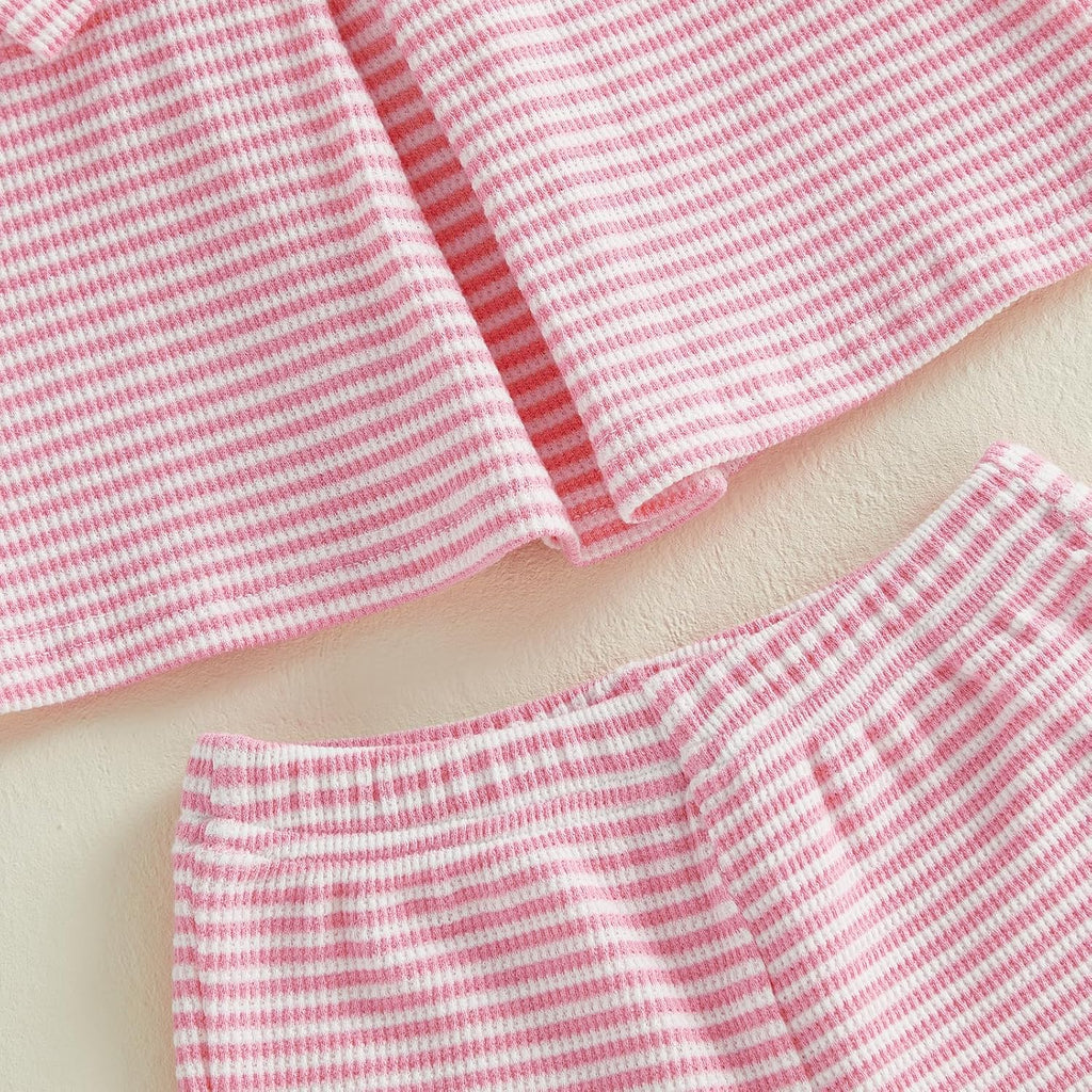 Toddler Baby Girl Summer Outfit Cute Bow Flutter Sleeve Ruffle Tops Dress Shorts Outfits Set