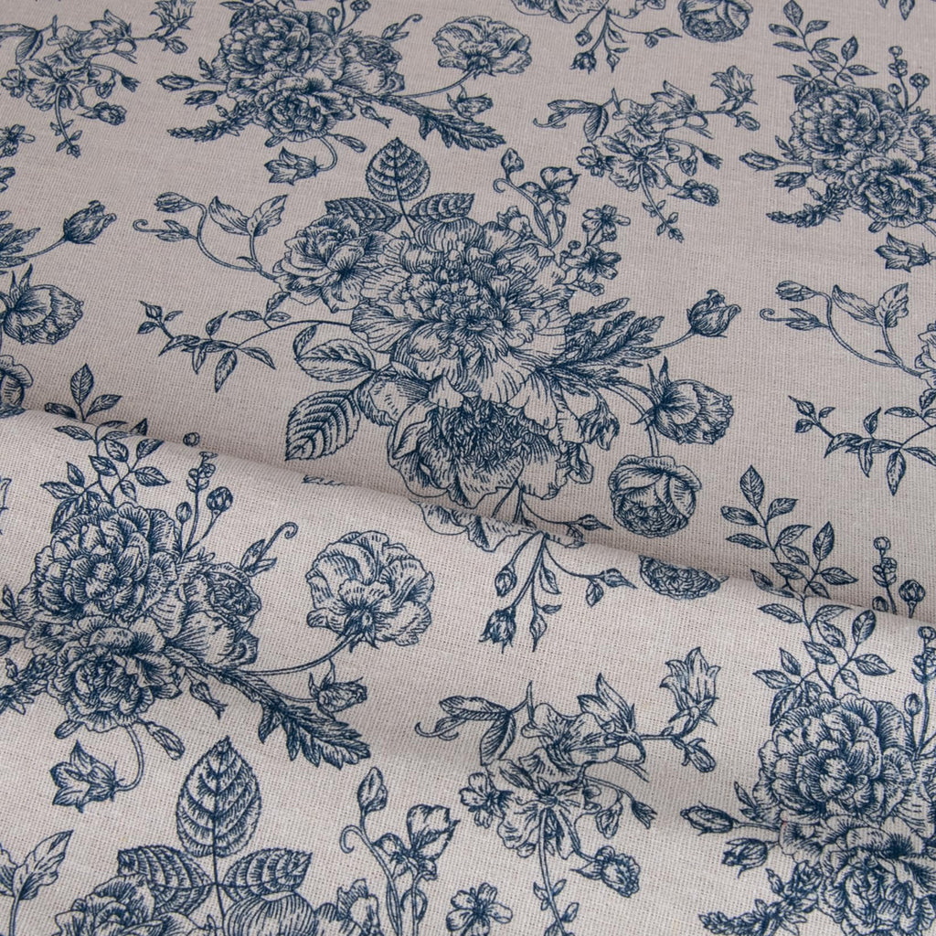 Linen Floral Upholstery Fabric 1 Yard 60 Inch Width