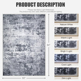 5x7 Area Rug Living Room Rug: Washable Modern Abstract Soft Thin Rug Indoor Floor No Slip Stain Resistant Carpet for