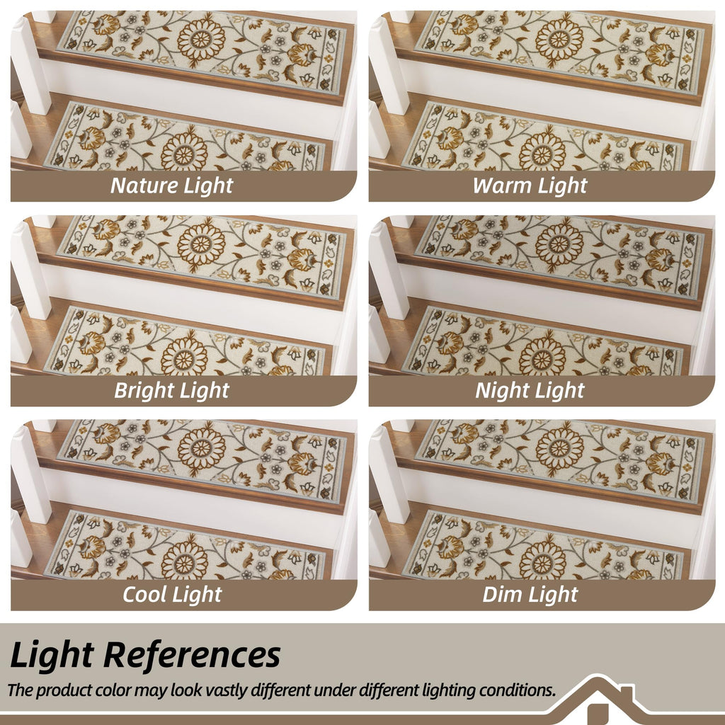 For Wooden Steps, 8"X30", 15pcs, Brown/Grey