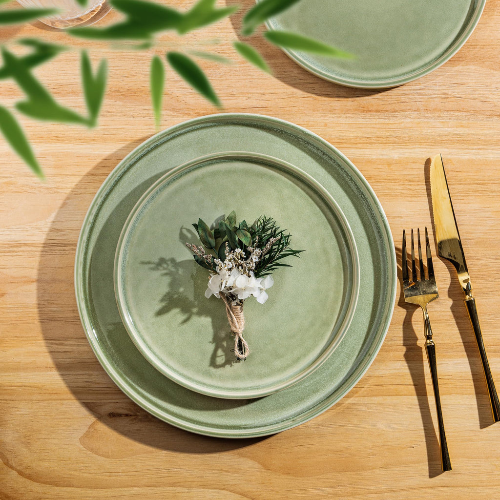 Stoneware Dinnerware Sets for 4,12 Piece Plates and Bowls Sets