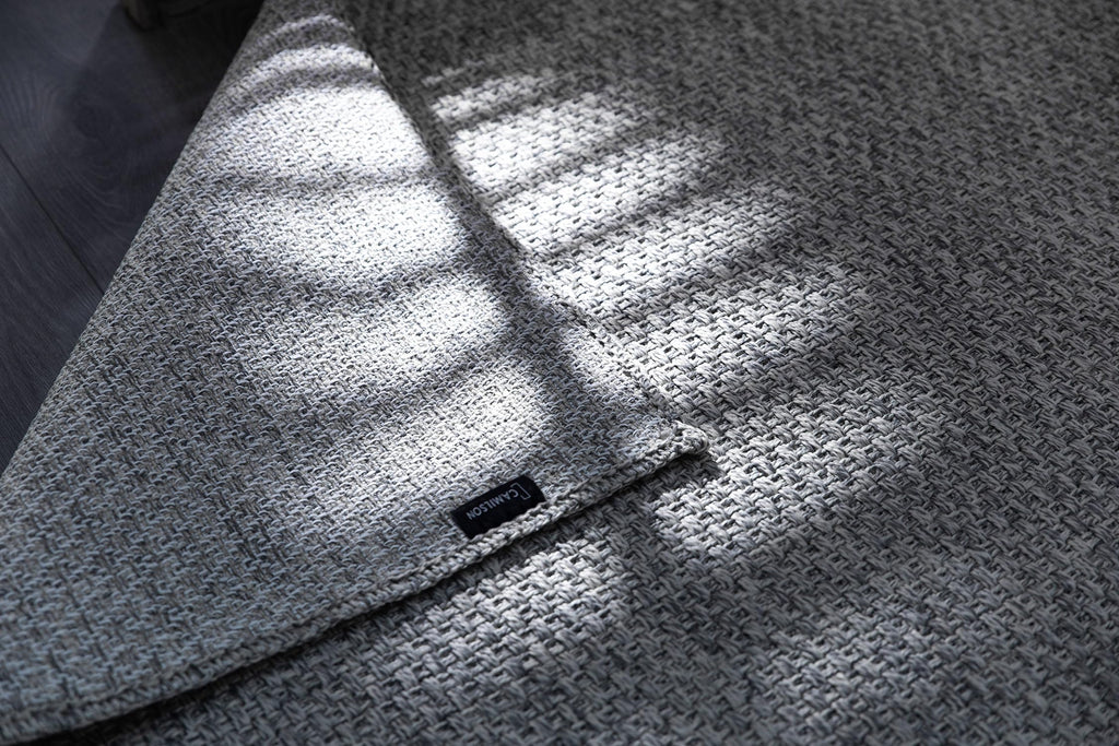 Indoor and Outdoor Runner Rug Gray Solid Boho Woven Design Easy-Cleaning Non Shedding Farmhouse Living Room Bedroom