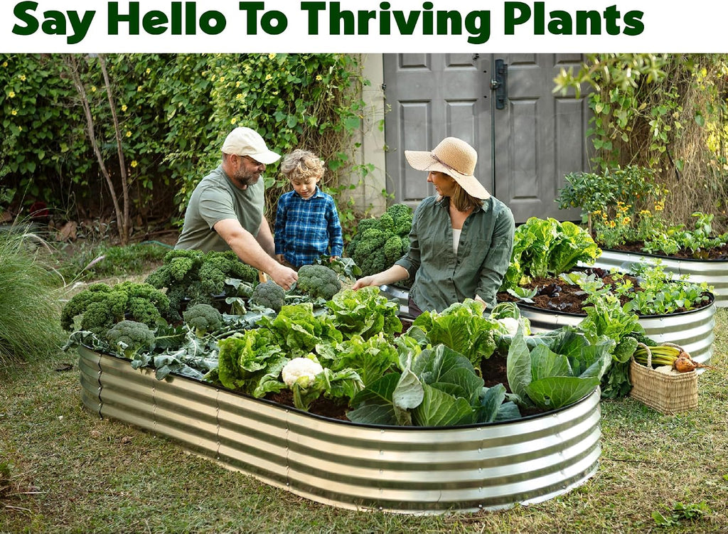 Galvanized Raised Garden Beds Outdoor // 8×4×1 ft (2-Pack) Planter Raised Beds for Gardening, Vegetables, Flowers //