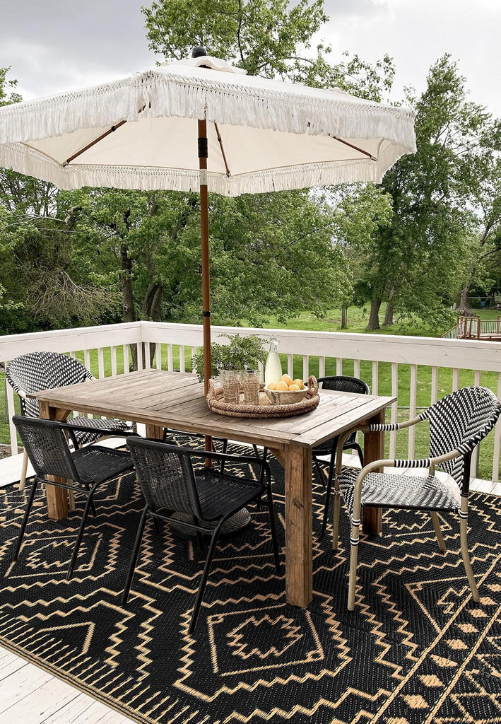 Outdoor Rug, Large Waterproof Reversible Outdoor Patio Area Rug, Indoor/Outdoor Plastic Straw Portable Camping