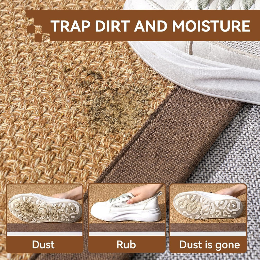 Indoor Entryway Area Rug Front Doormat Non Slip Absorbent Brown 2'x3'