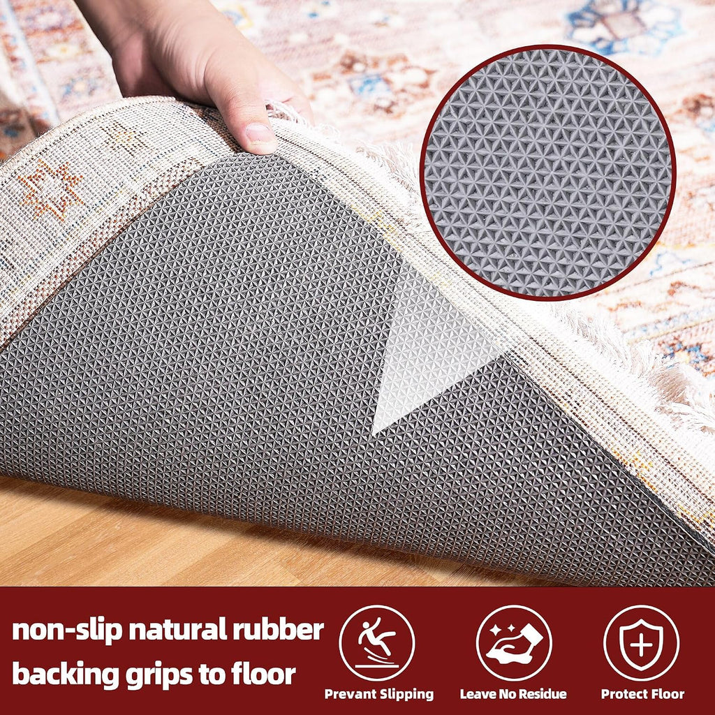 BAGAIL Felt and Natural Rubber Backing Rug Pads 1/8" Thick, 5 x 7 Ft Non Slip Rug Gripper Keep Rugs in Place, Under - Set of 35