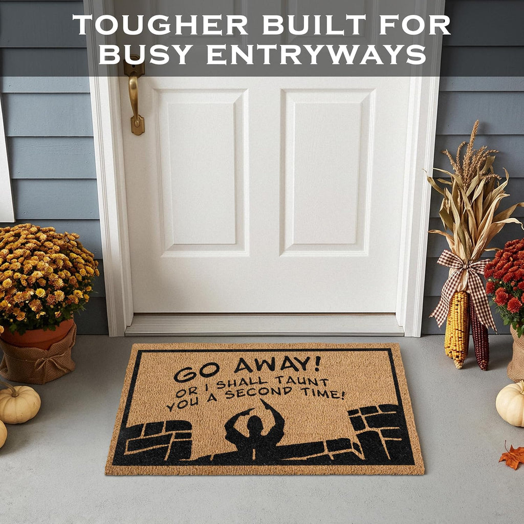 Go Away or I Shall Taunt You 30x17 Inch, Monty Doormat Coir Welcome Mat
